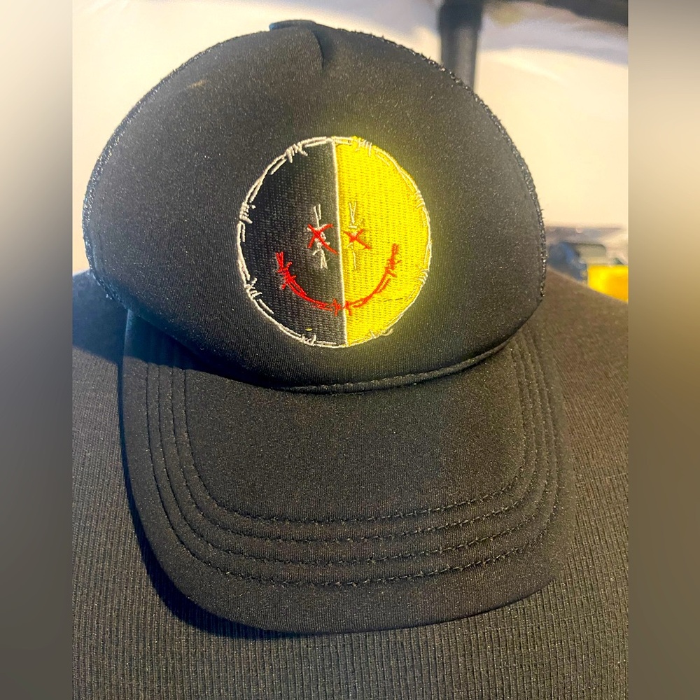 Rare Blackout Smiley Hat